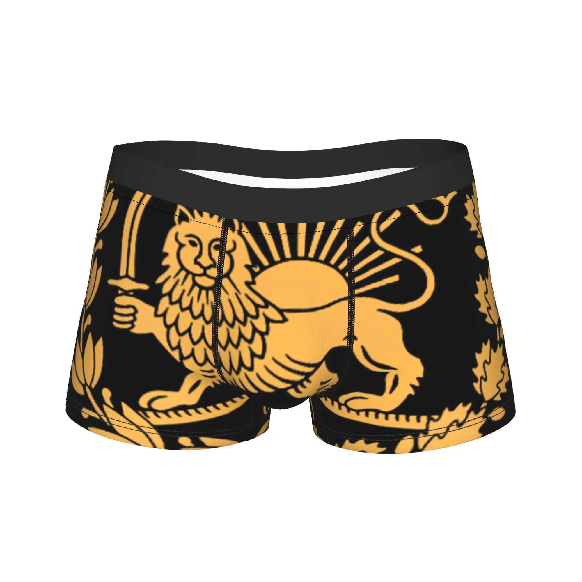 

Мужские трусы-боксеры с принтом «Лев и Солнце» (персидский дизайн), забавные, дышащие, больших размеров