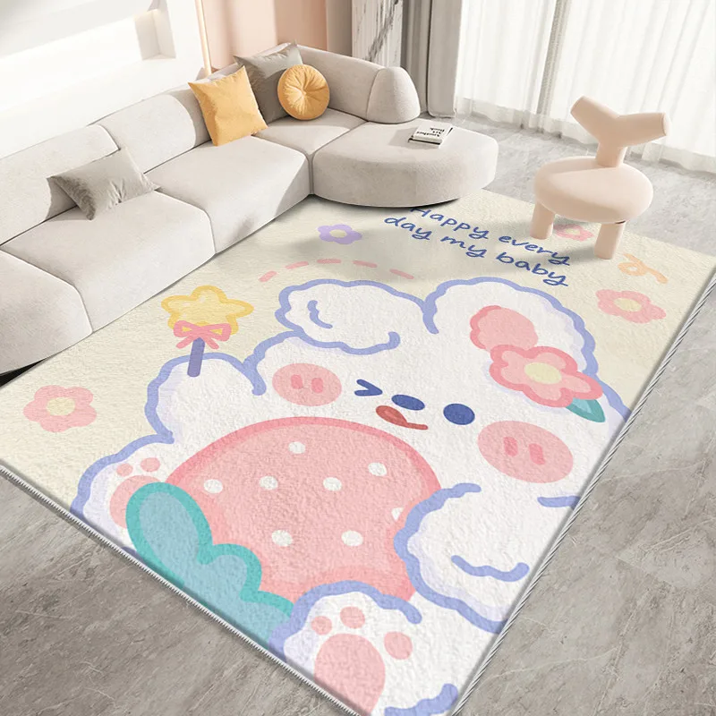 Japanese and Korean Style Living Room Decorative Carpet High-level Pattern Design Increased Thickened Mats Bedroom Bedside Rug