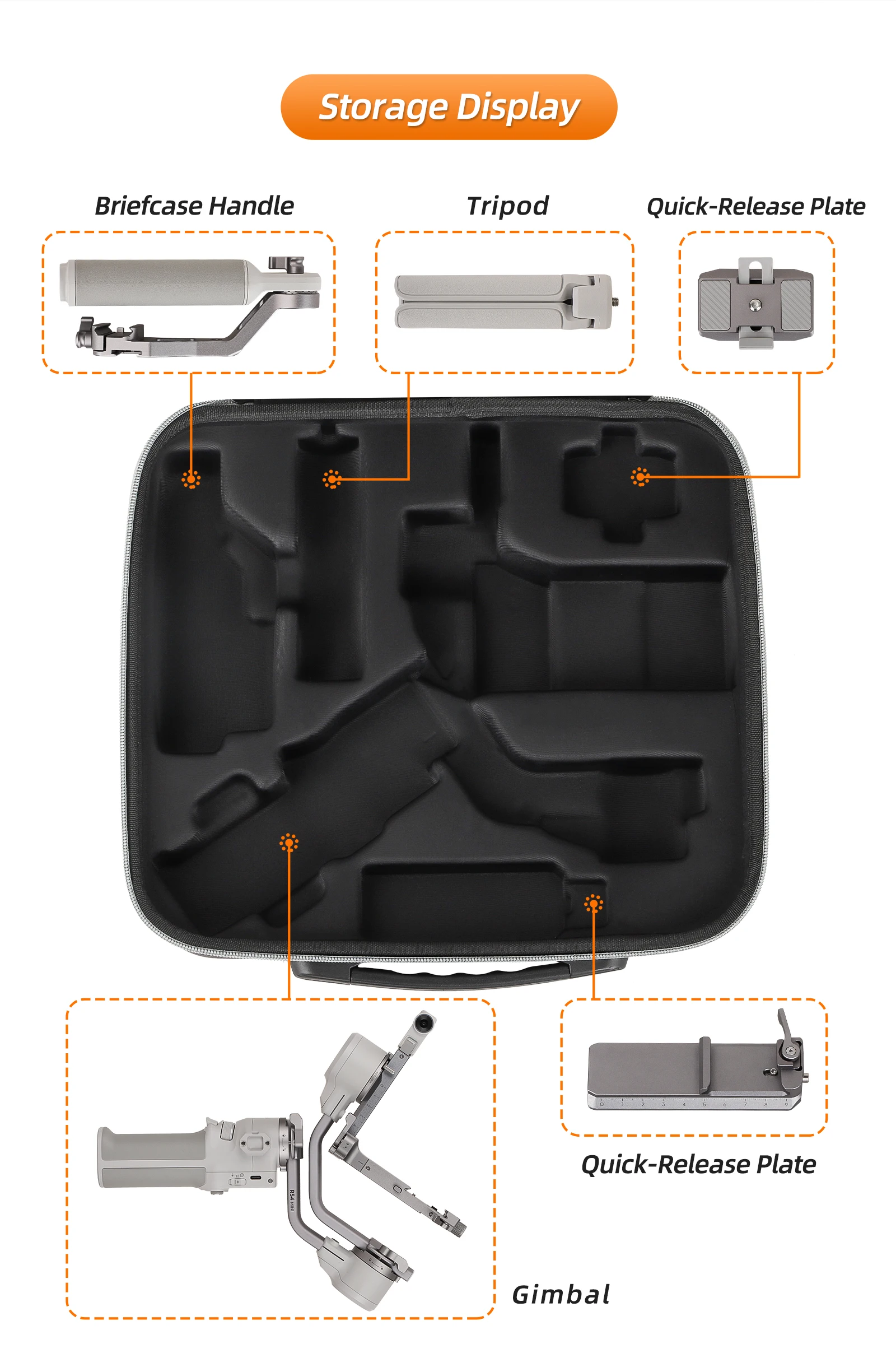 for DJI RS 4 Mini Kit Storage Bag Handheld Stabilizer Carrying Case Protective Camera Accessories