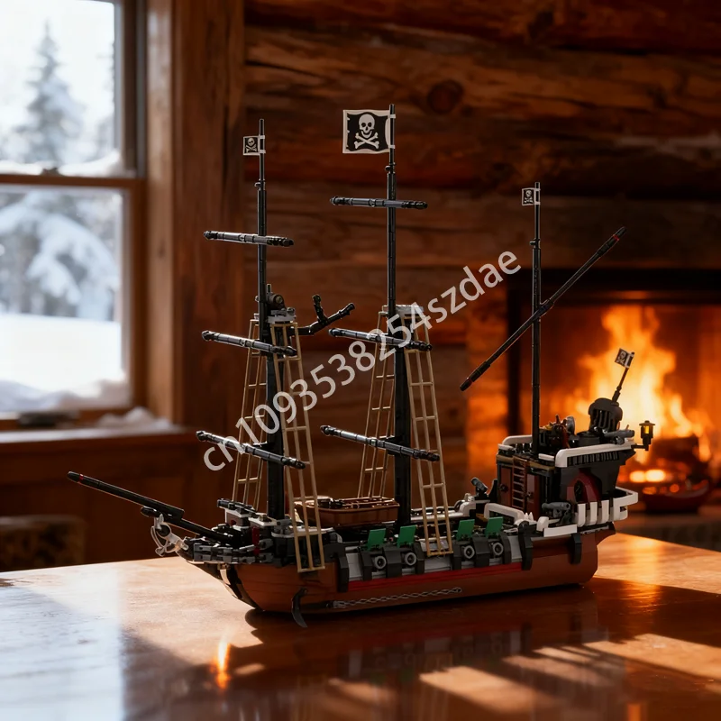 

1676 шт. MOC Remake Skull Eye Schooner V 2 0 Модель Рождественский подарок Строительные блоки Сборка DIY Развивающие игрушки Кирпич