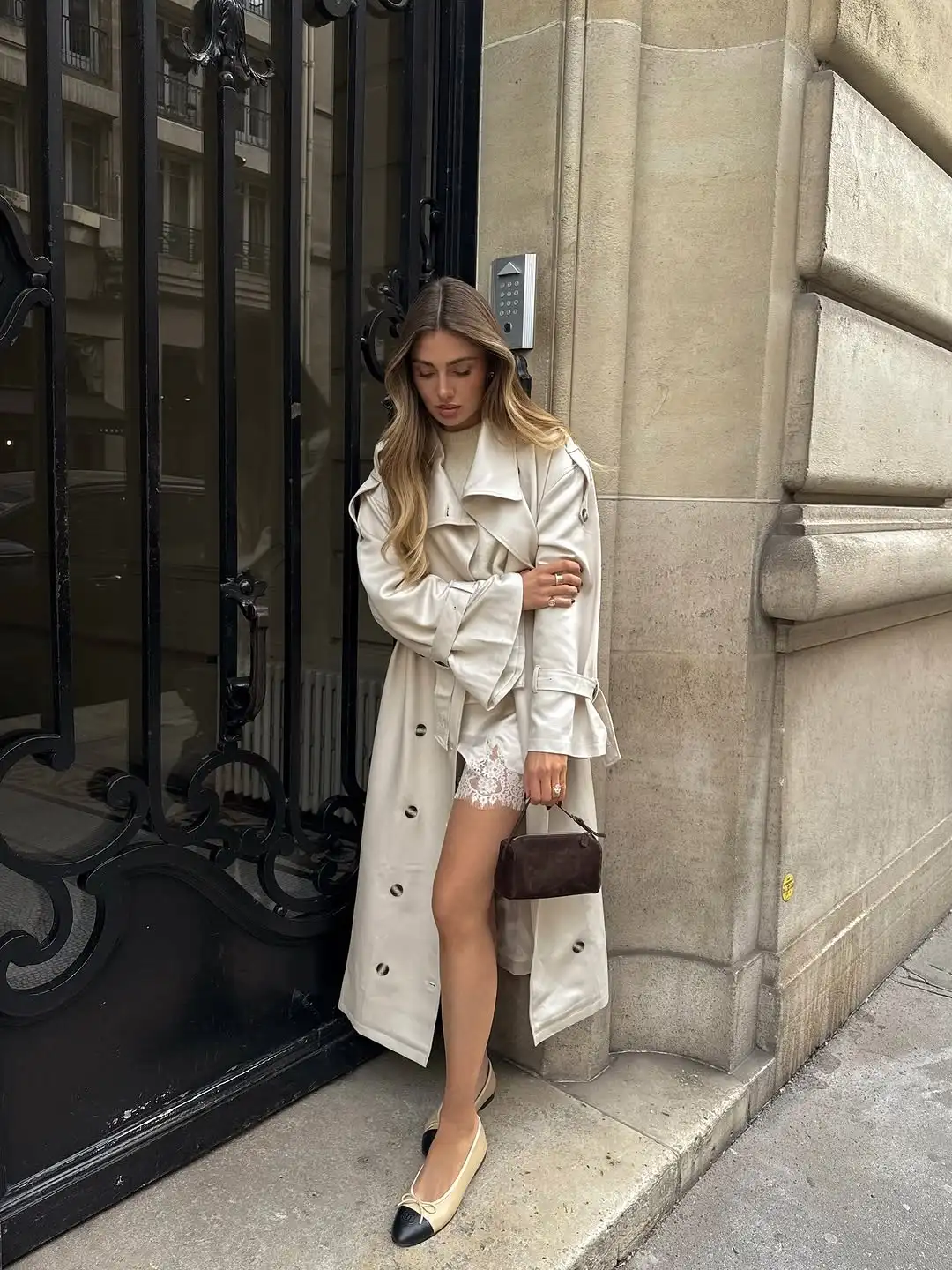 Women Solid Stand Collar Long Trench Coat Casual Double Breasted Full Sleeve Loose Windbreaker 2025 Lady Daily Commute Outerwear