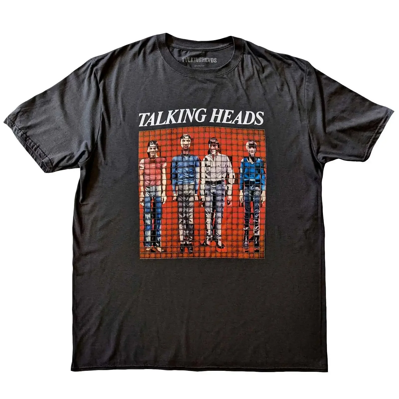Talking Heads 'Pixel Portrait' Grau T Shirt NEU amp OFFIZIELL vintage Washed fashion Casual Top For Everyday Wear Unisex