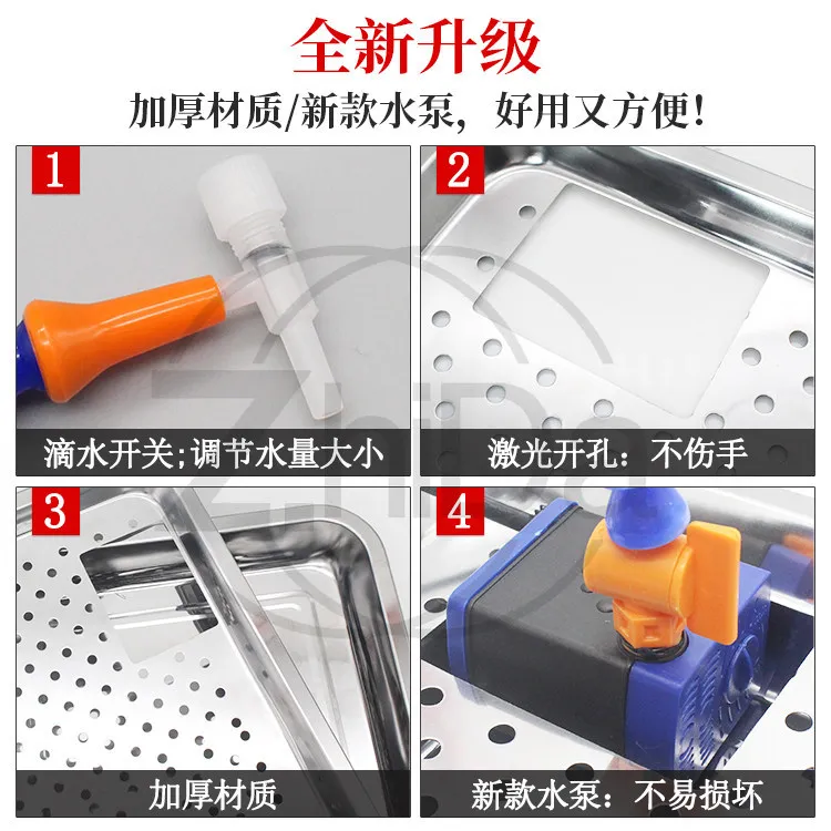 Jade Carving Workbench Water Circulation System, Water Drip Tray With Submersible Pump For Jadeite Stone Window Opening Carving