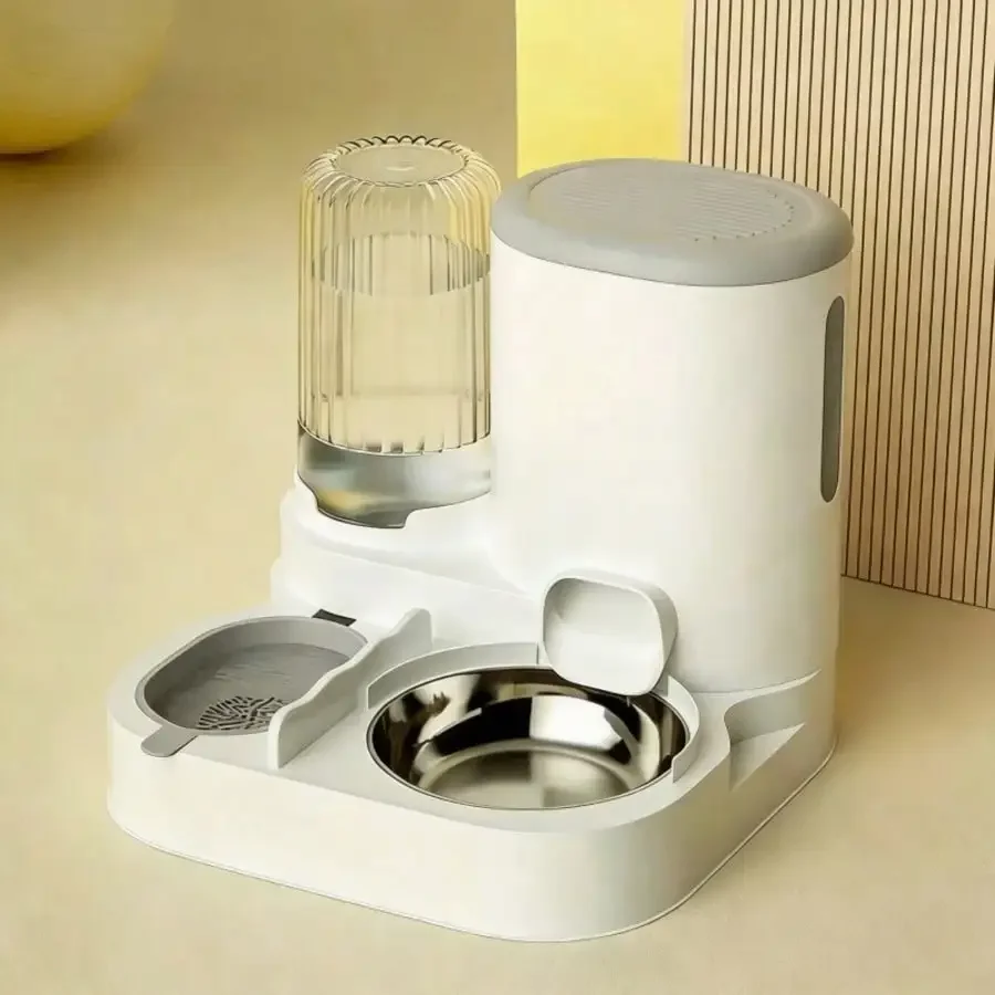 2-In-1 Pet Feeder & Water Dispenser, Large Capacity Dog Cat Food Water Bowl Set, No Spill, Easy Clean, For Small Medium Pets