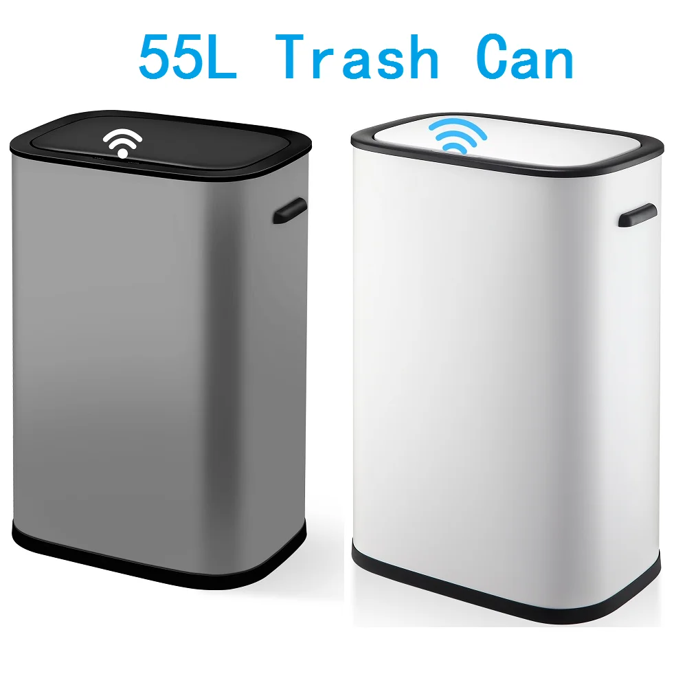 Automatic Trash Can with Lid,14.5 Gallon Smart Trash Can, 55L Motion Sensor Trash Can (use 13 gallon garbage bags) for Bedroom