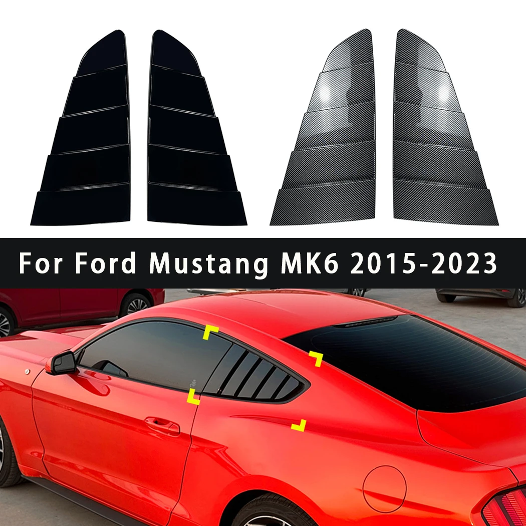

For Ford Mustang MK6 2015-2023 Quarter Window Louver Cover Carbon Fiber ABS Plastic Exterior Parts Styling Accessories Body Kits