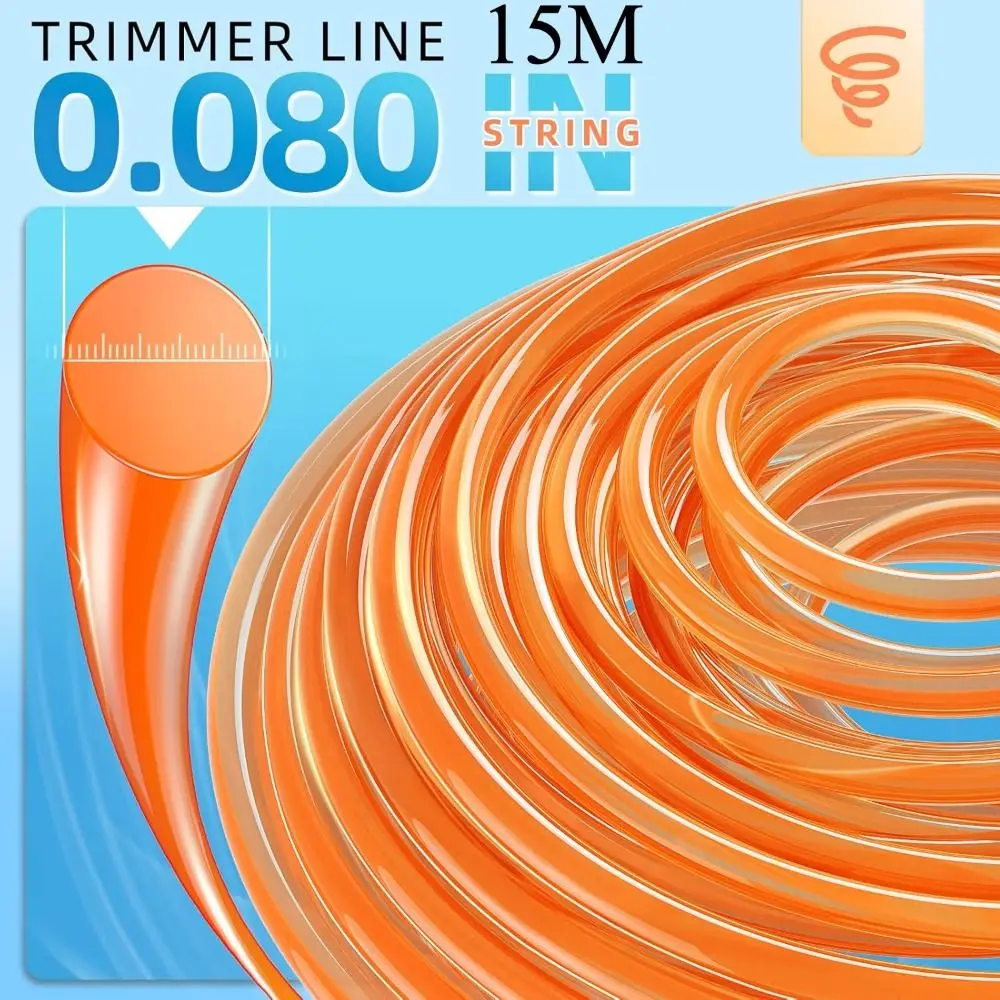 2.4mm Nylon Trimmer Line Round Line High Tensile Grass Trimmer Cord 100M Wear Resistant Mower Head Accessory For Brush Cutter