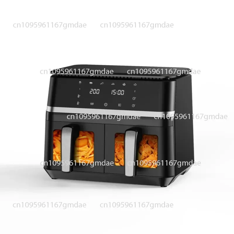 explosion large-capacity visual double-bladder air fryer electric heating tube hot air circulation touch screen