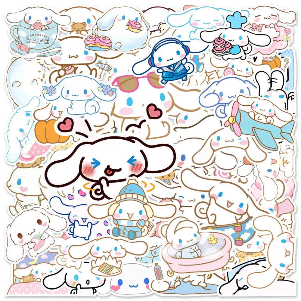 50pcs No Repeat Anime Cartoon Cute Cinnamoroll Kids Reward Stickers