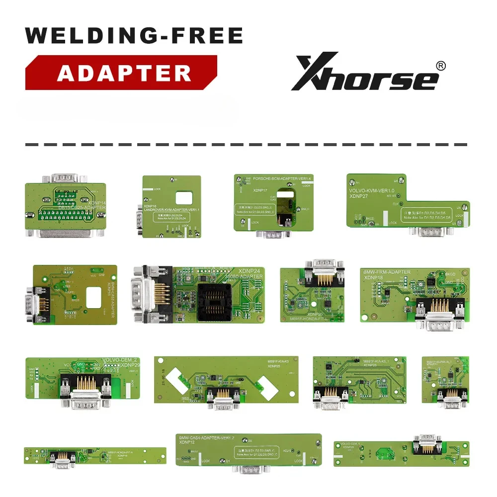 Xhorse Solder-Free Adapters and Cables Full Set XDNPP0CH 16pcs Work with VVDI Prog/ MINI PROG and KEY TOOL PLUS