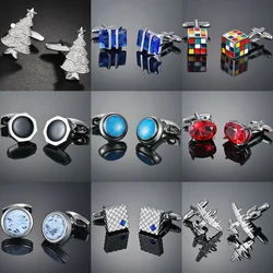 1 Pair Colorful Rubik's Cube Cufflinks For Man Cuff Link Trendy Jewelry Boyfriend High-Grade Men's Business Shirts Cuff Button
