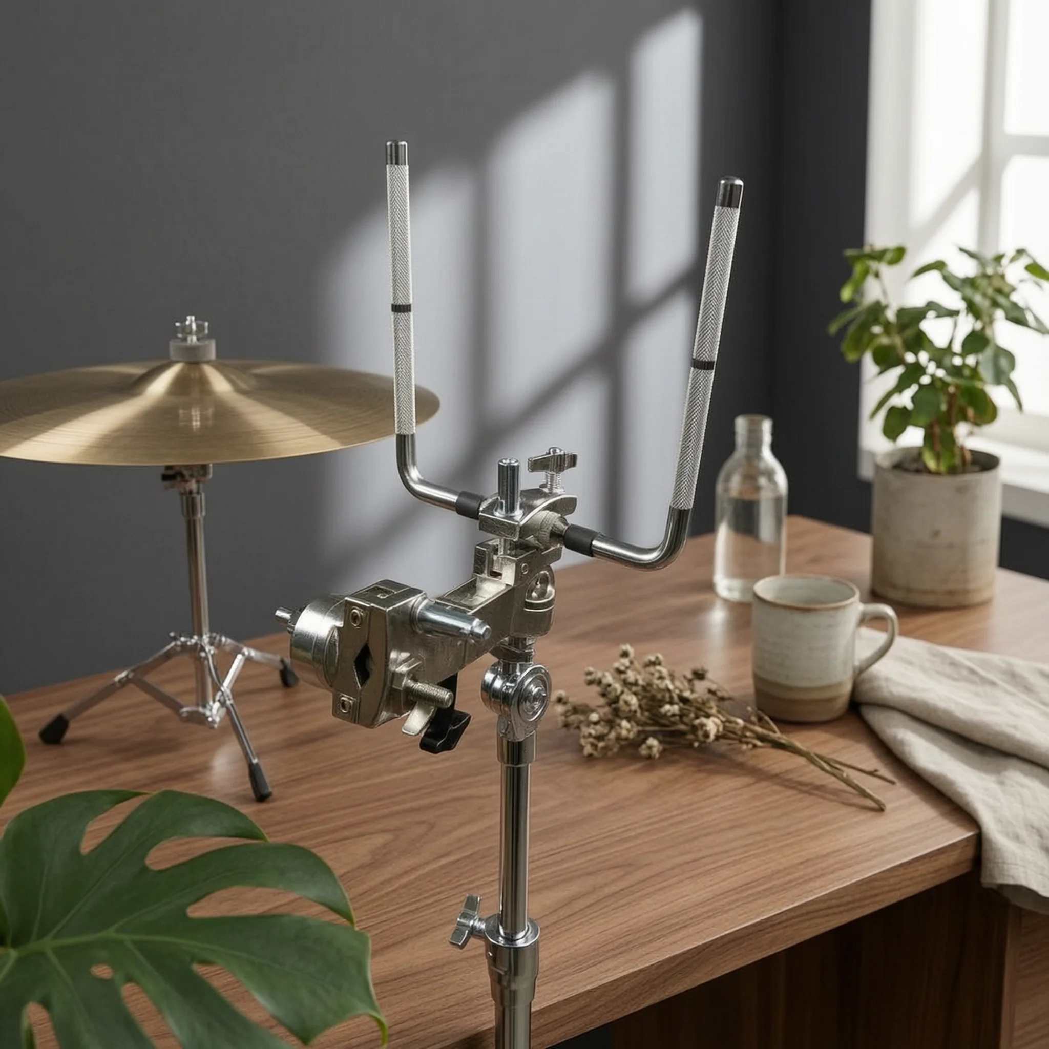 L-arm Cymbal Rod Chrome Finish Drum Accessory Cymbal Boom Arm Holder Heavy Duty Extension for Drum Kit