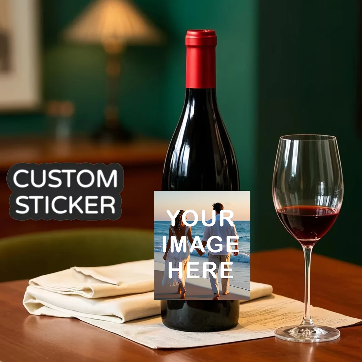 

100pcs Customized Souvenir Wine Bottle Stickers Wedding Communion Birthday Party Personalized Stickers Sealing Time Wine Labels