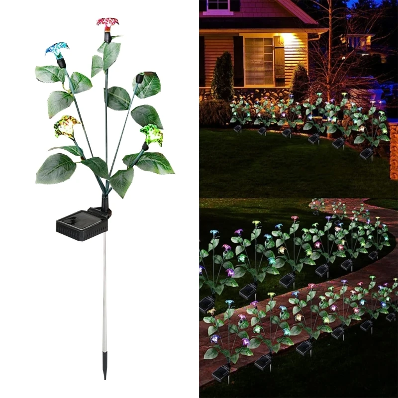 

Waterproof IP65 Solar In-Ground Lights Solar Gradient Flower Garden Lights for Outdoor Garden Yard Landscape Decorations