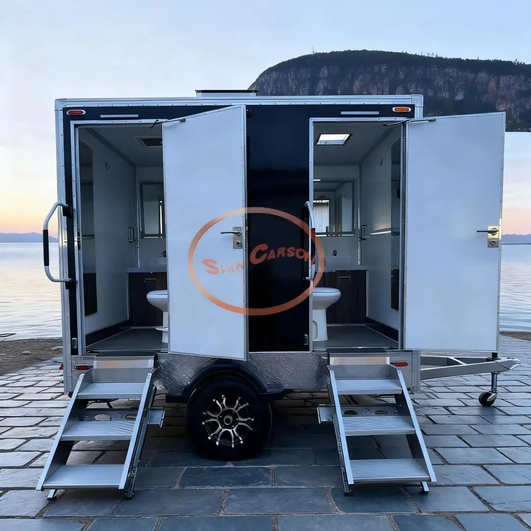 

Two-Stall Multi-Stall Towable Mobile Toilet Outdoor Emergency Restroom Engineering Portable Public Toilets for Events