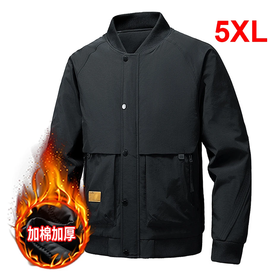 Autumn Winter Thick Jacket Men Fashion Casual Solid Color Baseball Jackets Male Thick Varsity Coat Bomber Jacket