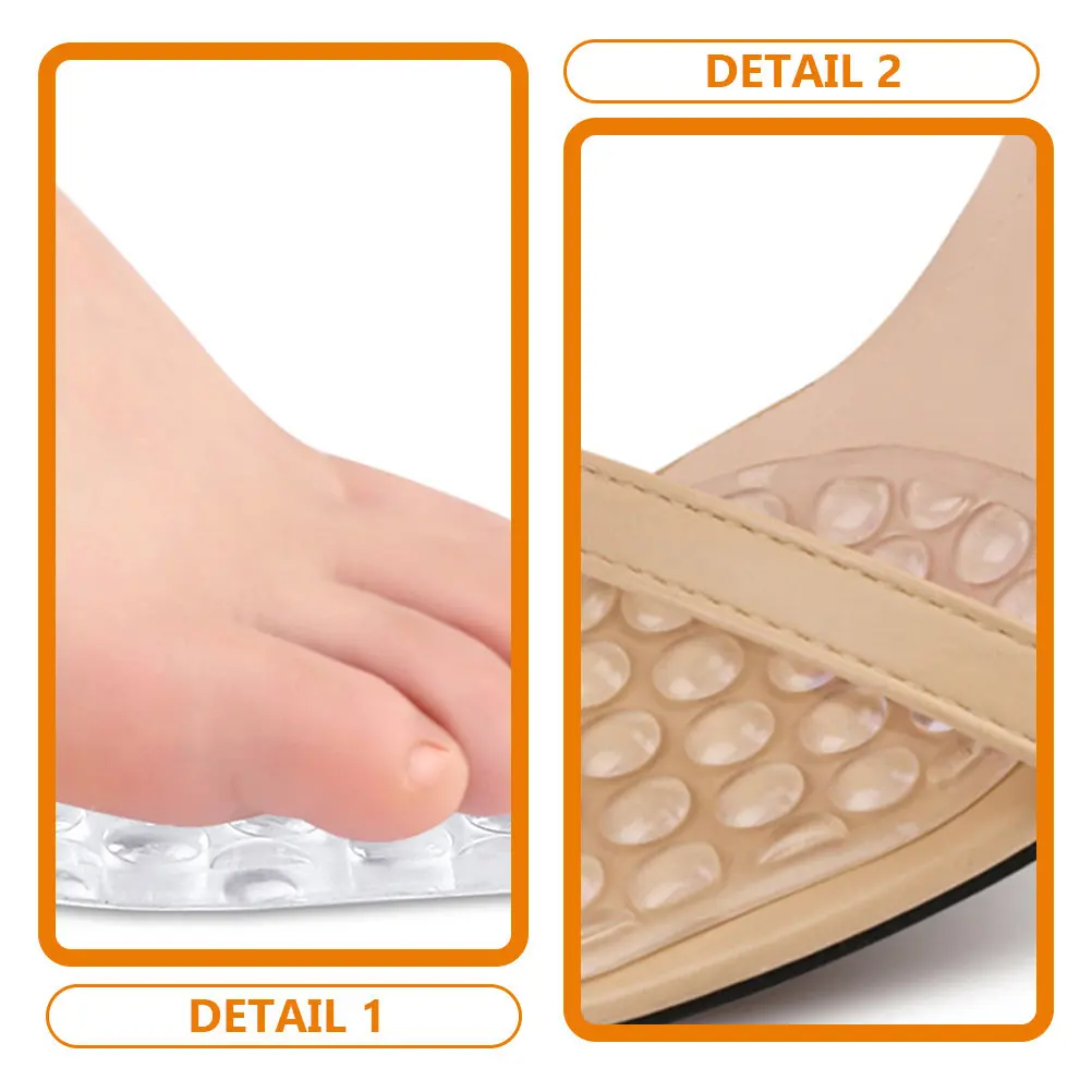 6 pares de almohadillas metatarsales para el antepié, cojines para tacones altos, soporte cómodo de gel para los pies, plantillas antideslizantes, reducción del dolor, cuidado de los pies