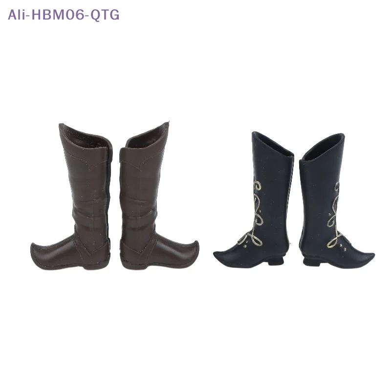[New] Doll Shoes Medieval Knight Boots Dolls Retro Style Miniature Boots With Gold Embroidery For Dolls Dress Up Accessories