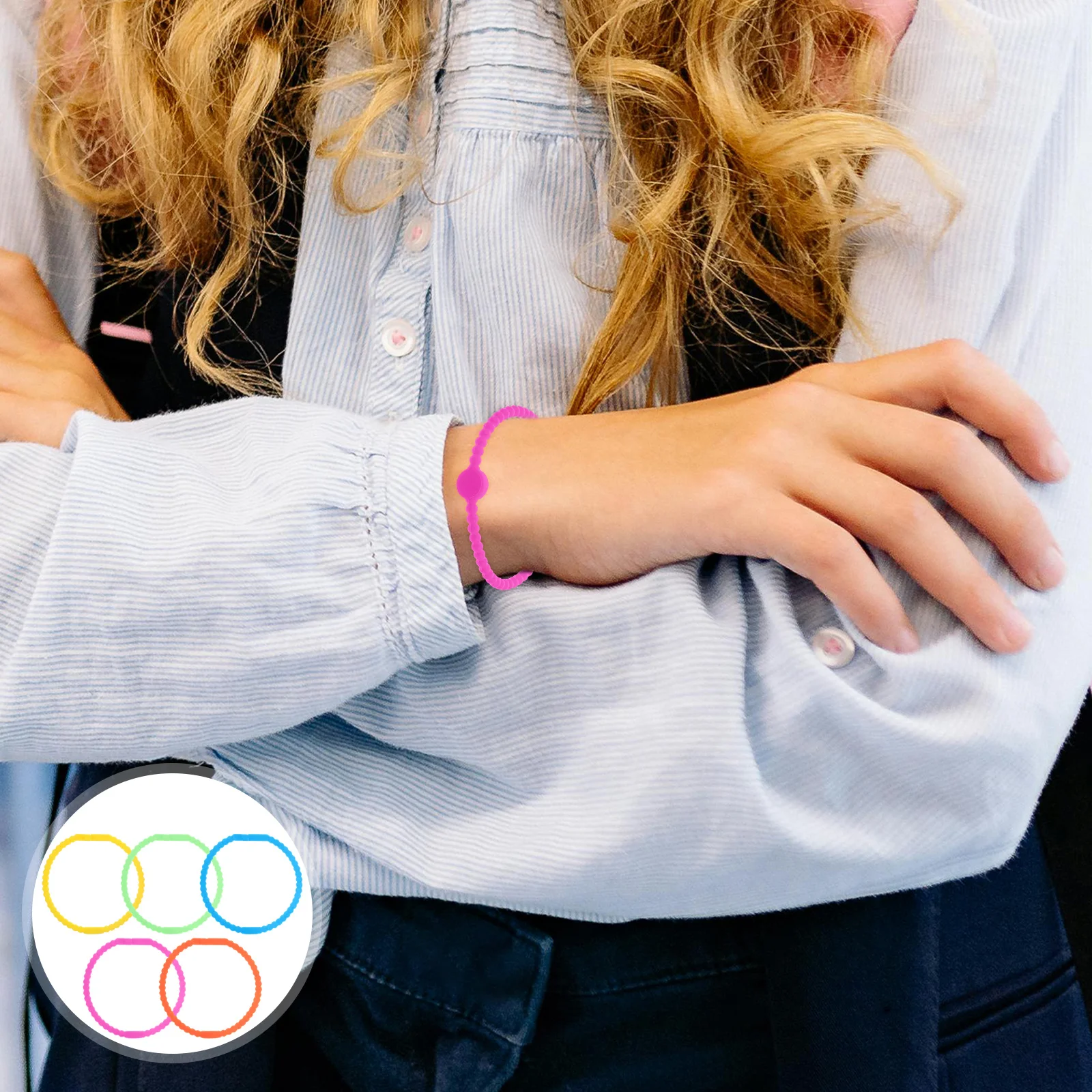 

5 Pcs Colorful Bracelets Silicone Decorative Fashion Sports Wristband Fashionable Wristbands Elastic Silica Gel Comfortable