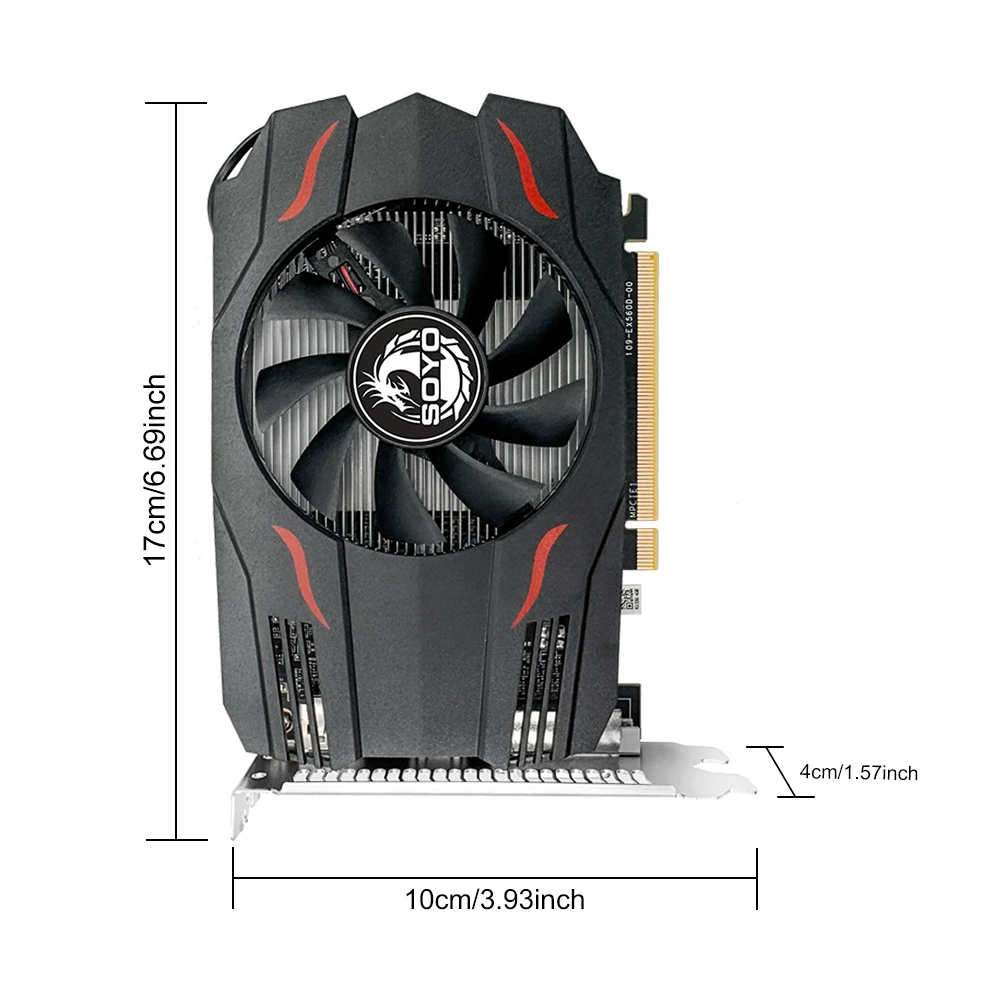 SOYO AMD Graphics Cards RX 560 4G DDR5 128Bit single fan DVI+HDMI+DP PCIE3.0*8 Video Card for gamer Desktop Computer components view 2