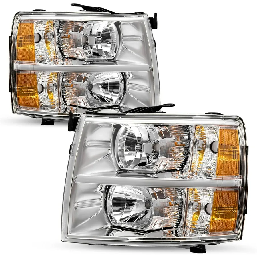 العالمي صالح ل 20072013 تشيفي سيلفرادو مجموعة مصابيح أمامية زوج مصممة ل 2007 2008 2009 2010 2011 2012 2013 سيلفرادو 15 #6