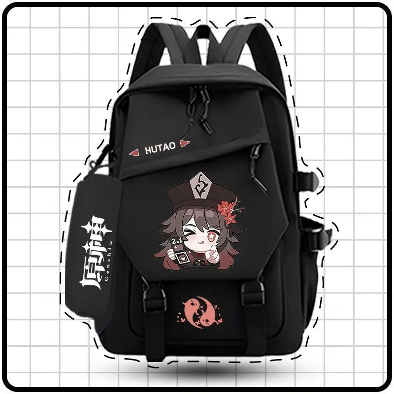 Genshin Impact 3-6 Grade INS Korean Version Bag Elementary Middle School Boys Girls Large Capacity Lightweight Cartoon Backpack