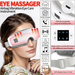 4d massageador de olhos elétrico vibração de calor airbag vibrador bluetooth olho massageador máscara instrumento de cuidados com os olhos vibrador máquina de massagem