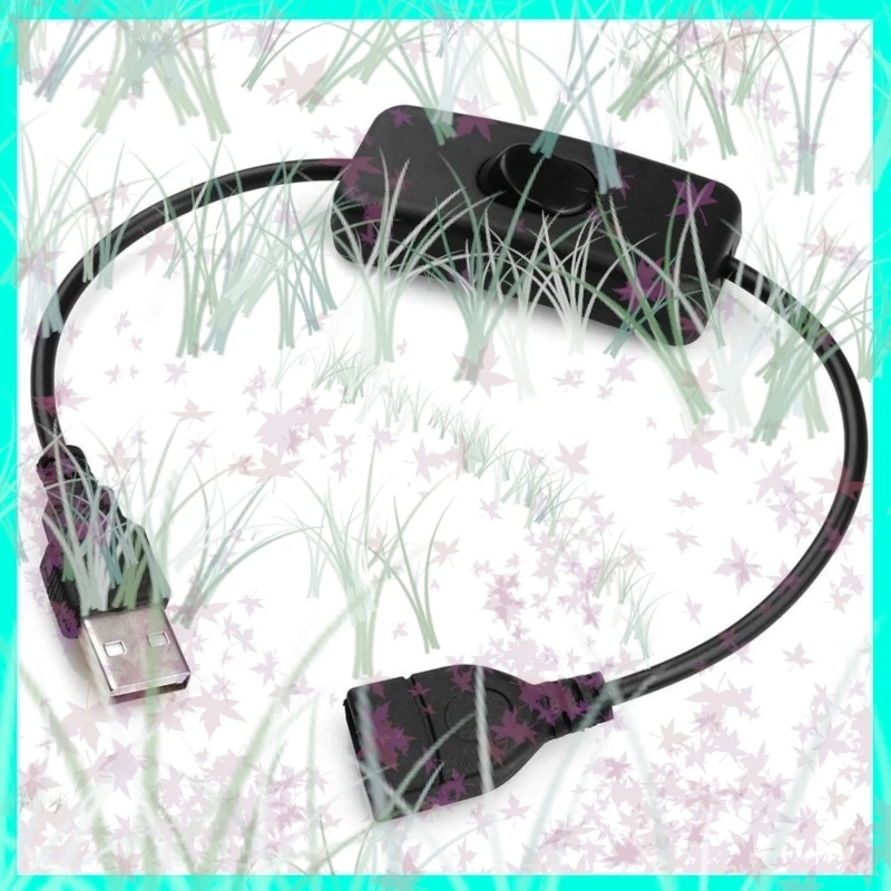 28cm USB Cable Black/white With Switch ON/OFF Cable Extension Toggle for  Lamp USB Fan Power Supply Line Durable Adapter E3