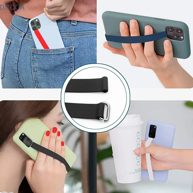 Universal Phone Hanging Silicone Elastic Rope For Iphone Android Mobile Device Anti-Lost Finger Grip Band Strap Trip Accessories