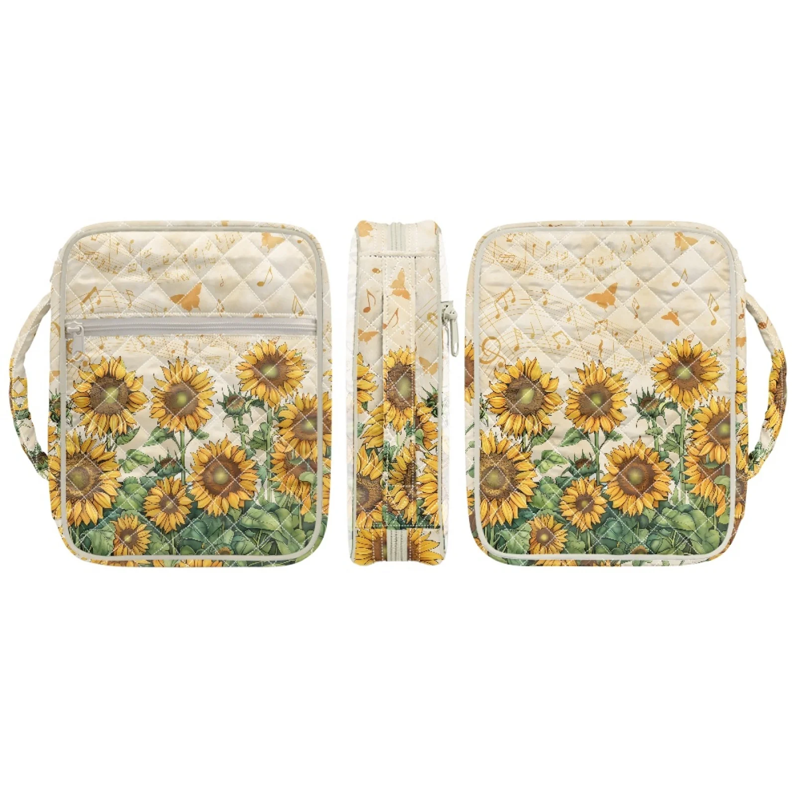 Coloranimal Sunflower Notes Bible Carrying Case Bag Elastic Polyester Zipper Pocket Bible Cover Case for School 2026 Collection