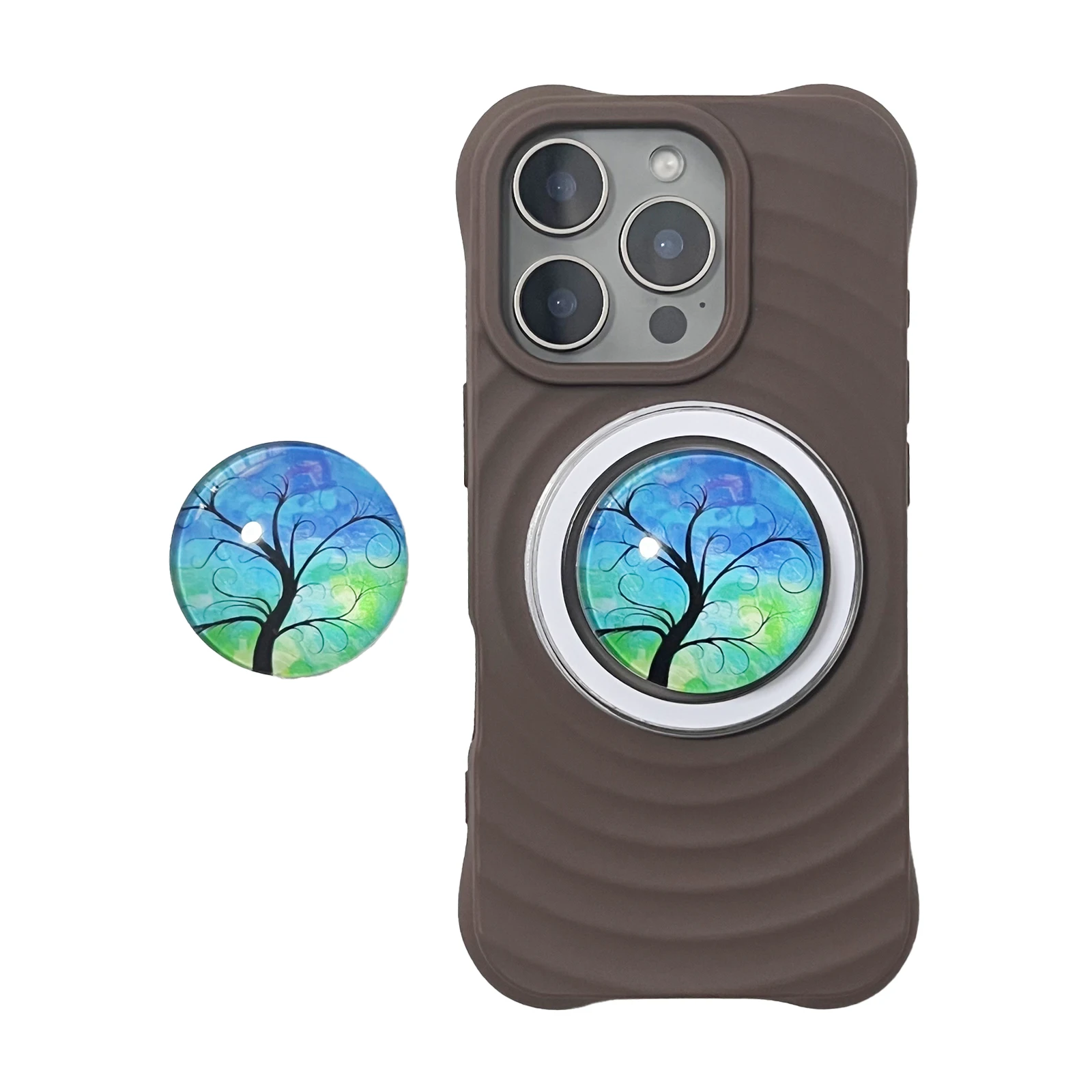 

Милый 3D хрустальный шар, синее дерево мира, держатель для телефона, чехол-подставка для Magsafe, магнитный кронштейн для iPhone 17, iPhone, Samsung Griptok