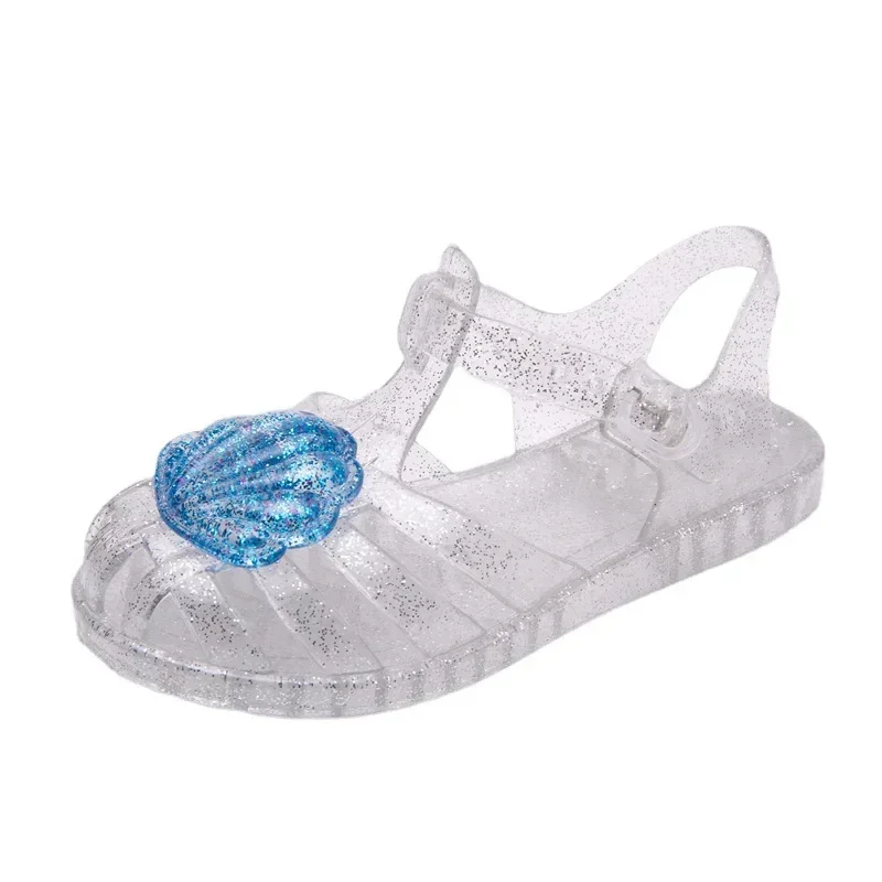 Girls Princess Shoes Seashell Children\'s Sandals Closed Toe Crystal Shoes Summer Kids Breathable Jelly Sandals Туфли Для Девочки