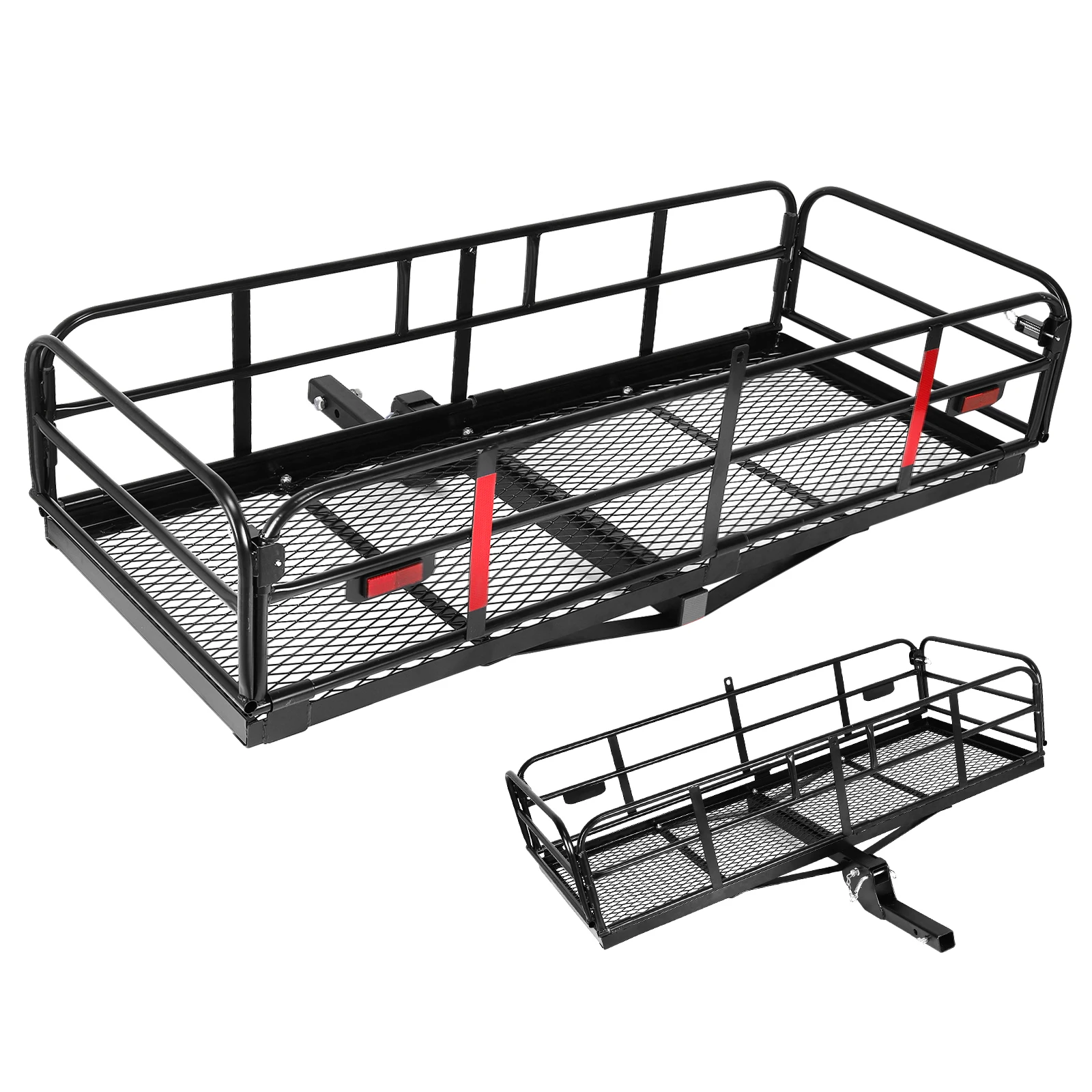 

Всепогодный стальной багажник на фаркоп, грузоподъемность 227 кг, подходит для 2-дюймового приемника, 60x24x14 дюймов, со стабилизатором для внедорожников, грузовиков, пикапов