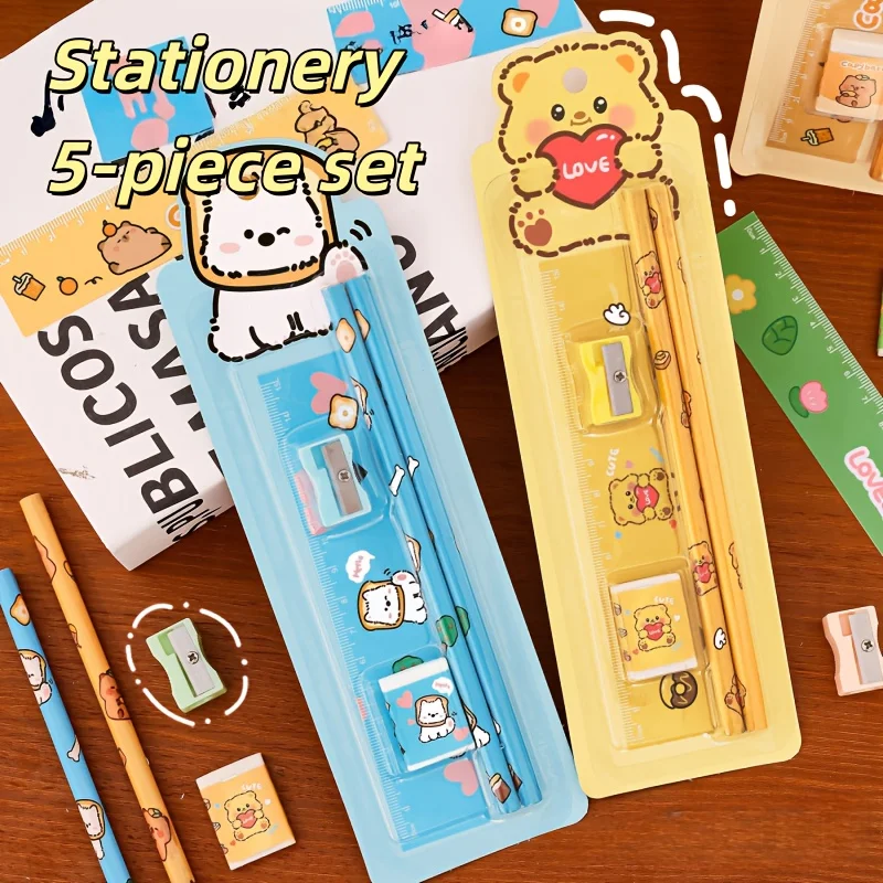 4/8Sets Pencil Stationery Set with Eraser Multipurpose Writing Tool for Student Prize Party Favor School Supply