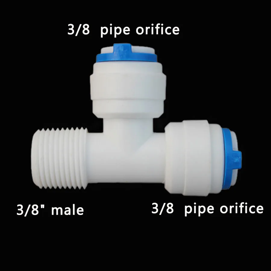 Reverse Osmosis Quick Coupling 1/4 3/8 Hose Connection Tee Y Connector Equal Diameter Reducing RO Water Plastic Pipe Fitting