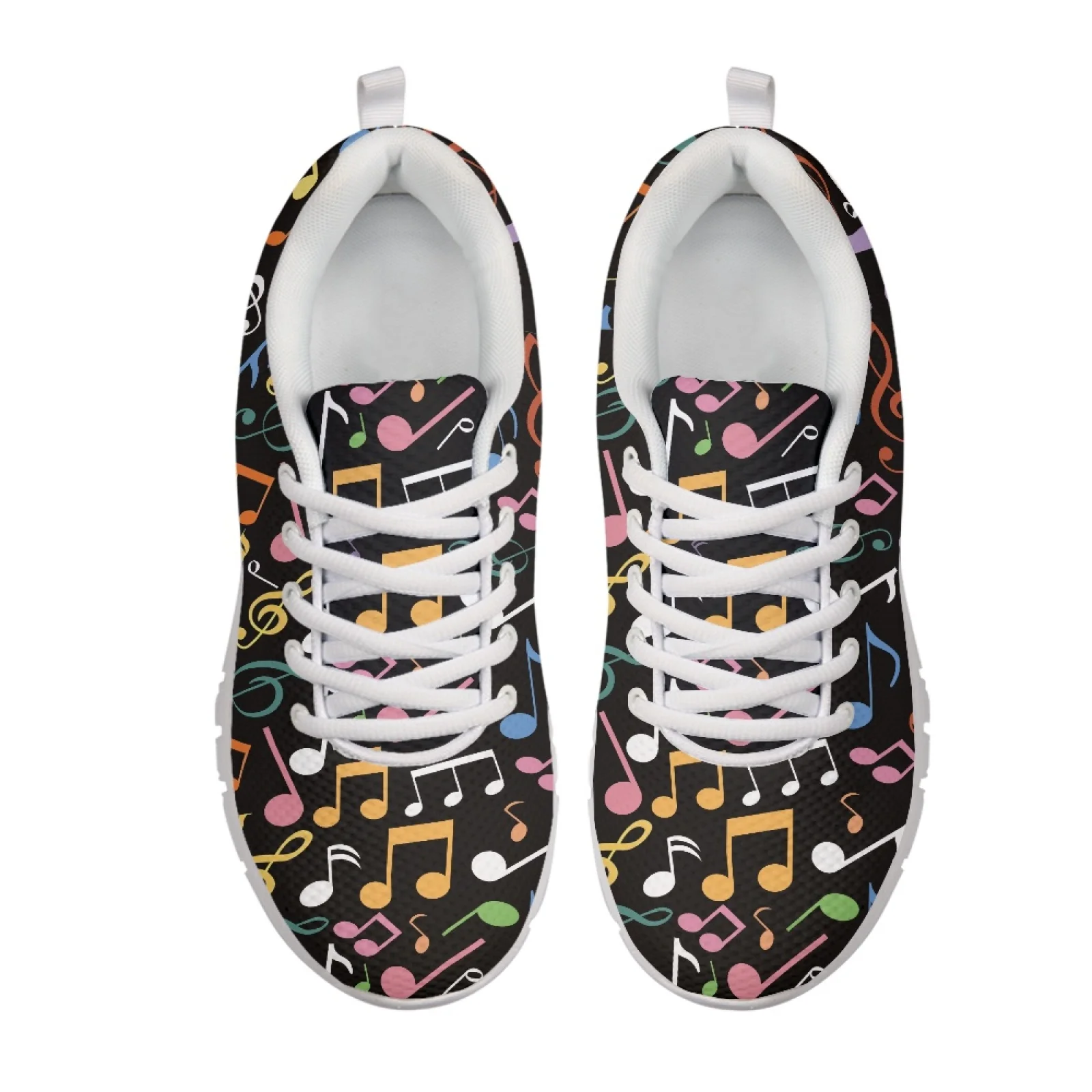 Coloranimal Colorful Music Note Walking Shoes Mesh & EVA Sole Running Sneakers Comfortable Running Shoes for Women