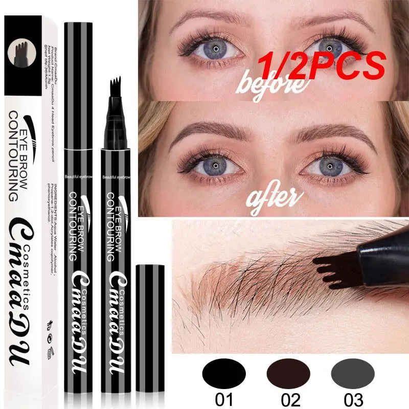 1/2PCS 4-head Finely Sketched Natural-looking Eyebrow Pencil For Daily Use Waterproof Eyebrow Makeup