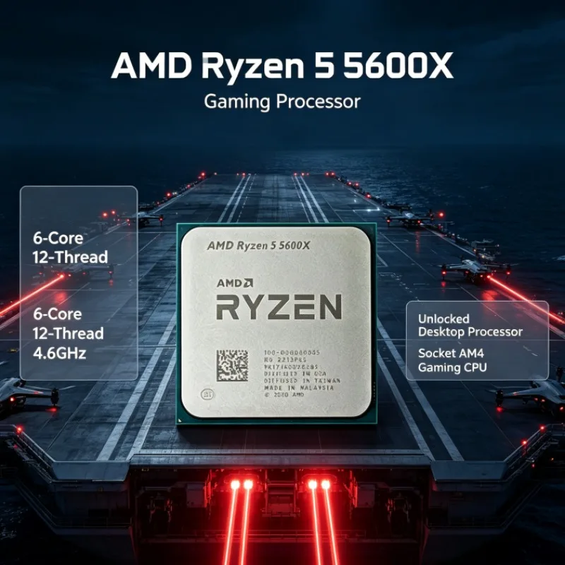 Ryzen 5 5600X Desktop Gaming Processor 6-Core 12-Thread 4.6GHz Socket AM4 CPU