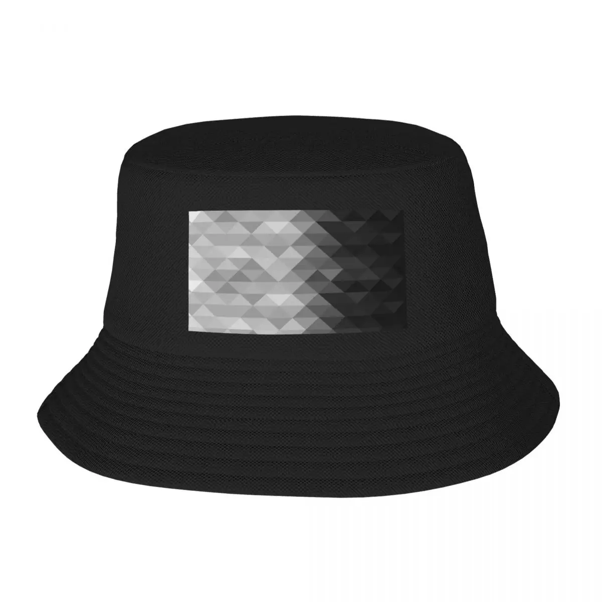 

Grayscale triangle geometric squares pattern Bucket Hat Hat Man Luxury Hat Beach dad Golf Man Cap Women's