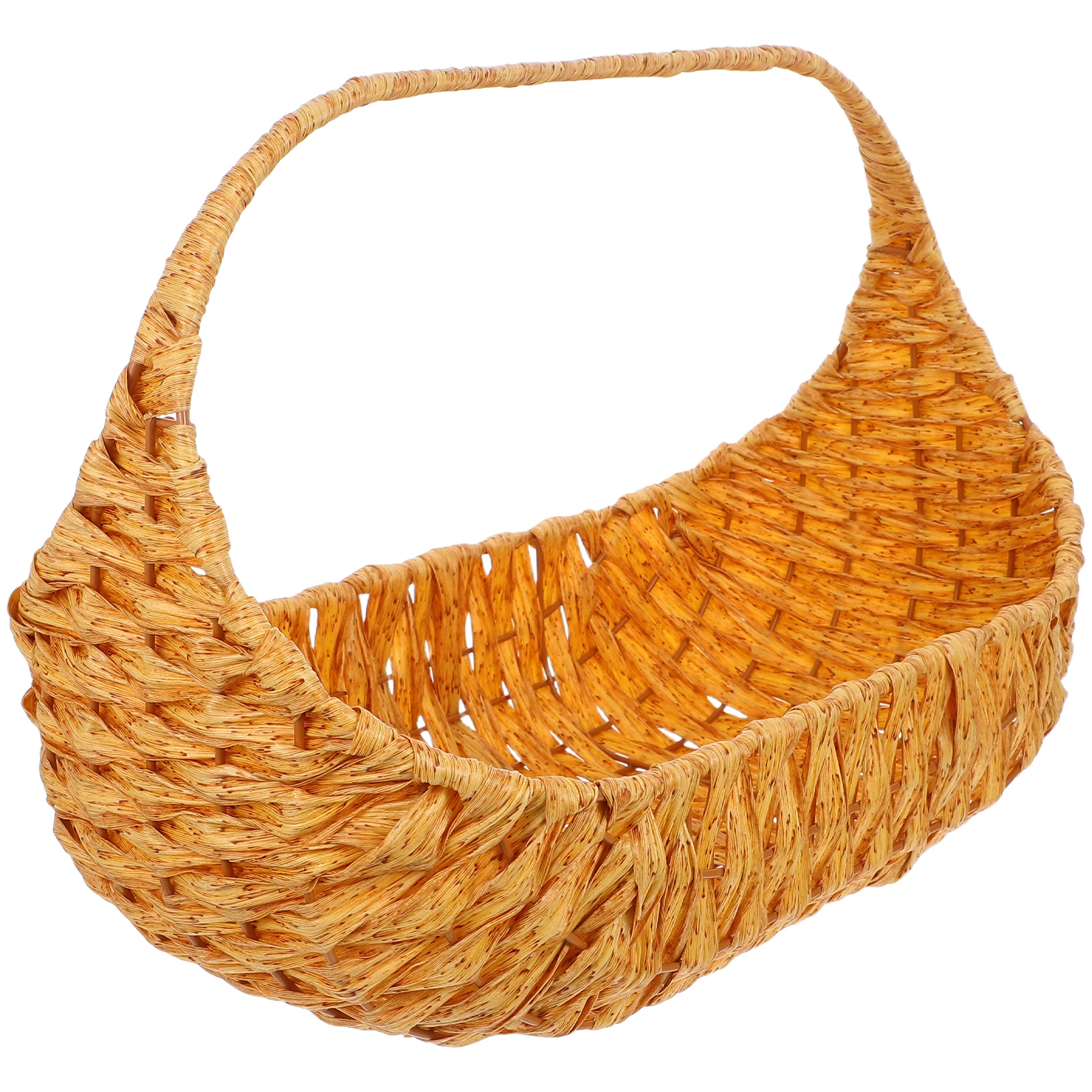 

Imitation Rattan Fruit Basket Decorative Garden Harvest Flower Woven Picnic Berry Picking Vegetable Portable