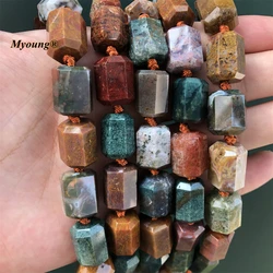 High Quality Hand Cut Large Faceted Natural Stone Ocean Jaspers Nugget Beads For Jewelry Making MY220905