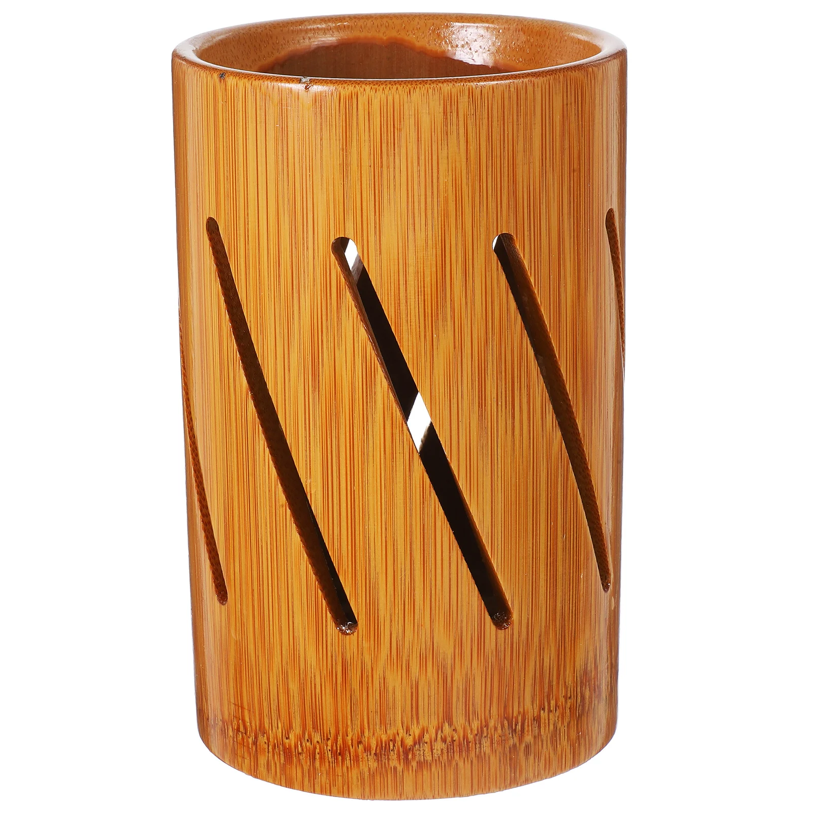 

Bamboo Chopstick Holder Hollowed Rustic Cylinder Kitchen Utensil Organizer Countertop Storage Spoon Chopsticks Drying Holder