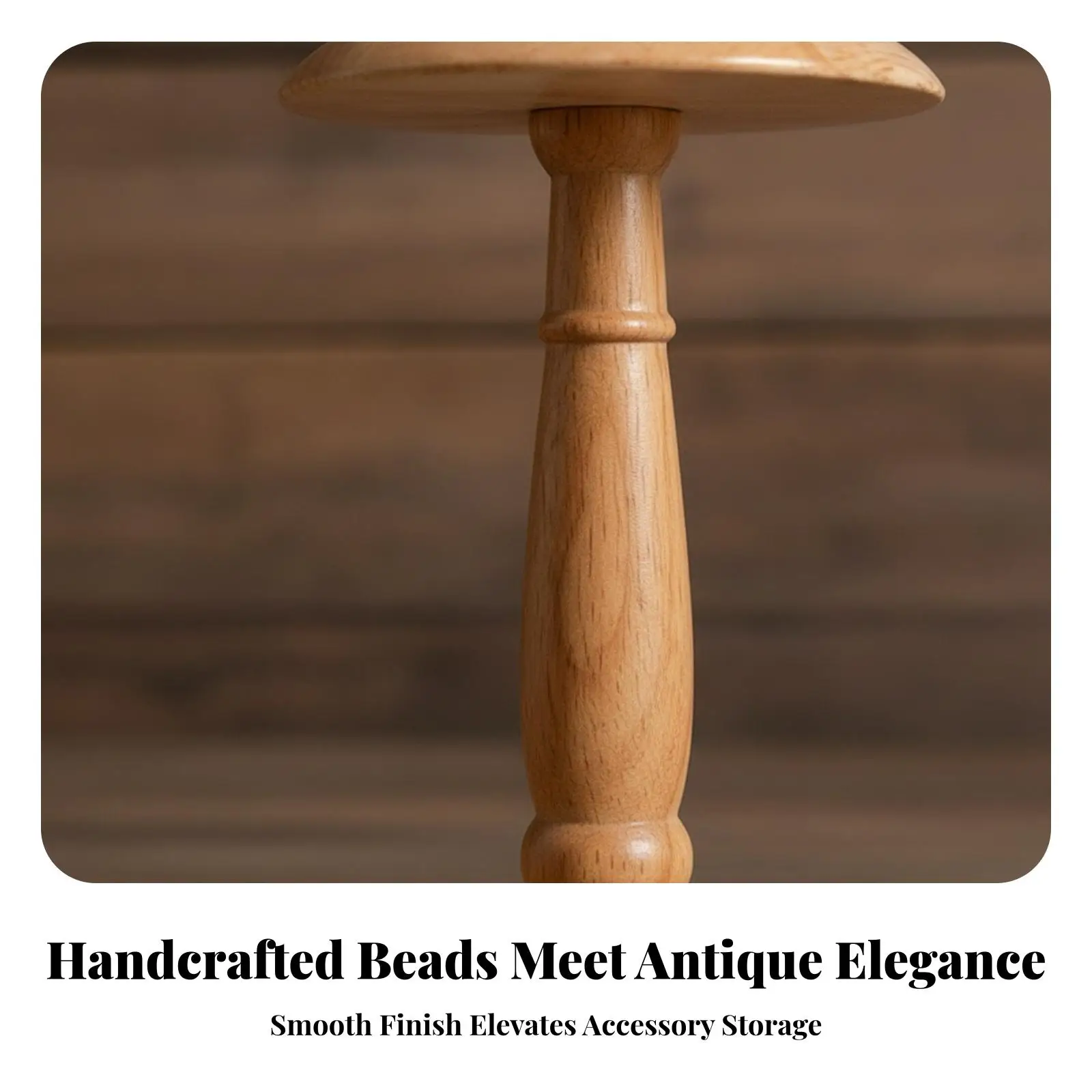 Solid Wood Hat Rack for Displaying Hats Stand for Vanity Table Storage Holder with Round Base