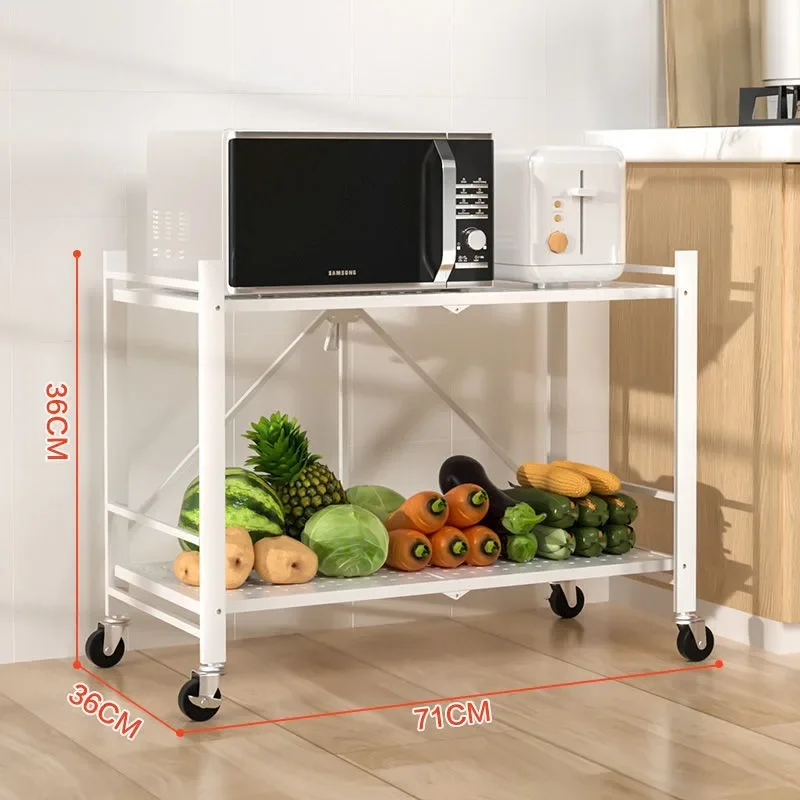 

Foldable Movable Mobile Storage Rack Multifunctional Living Room Rack Multi-layer Bookshelf Display Kitchen Storage Rack