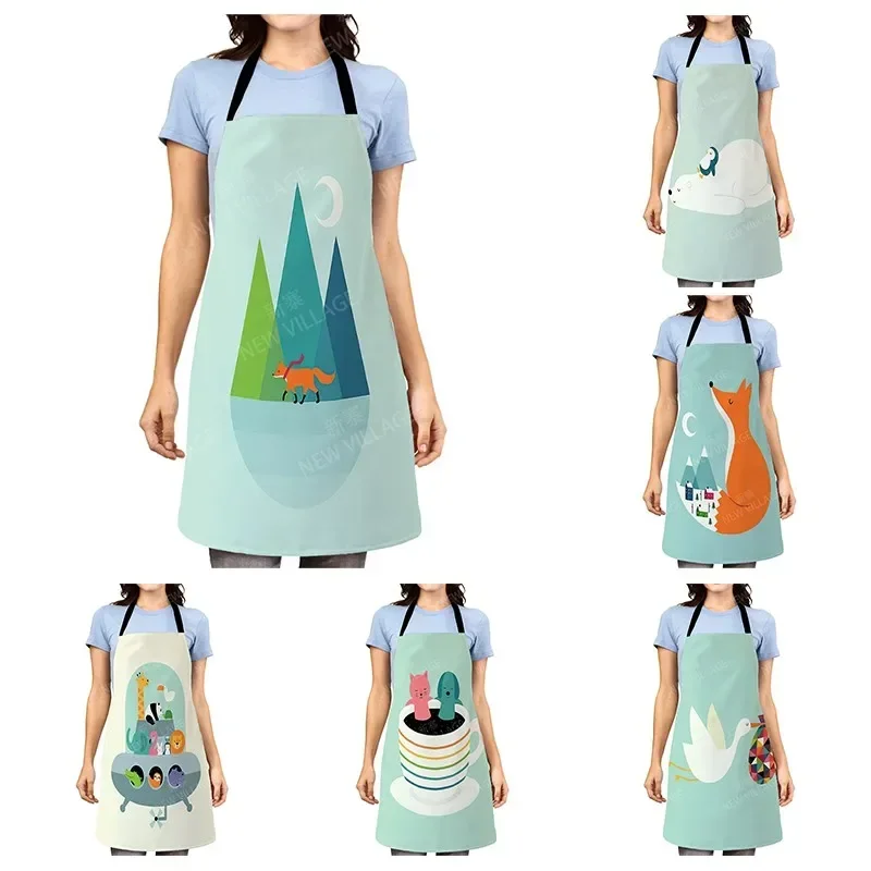 Cartoon Aesthetic Women kitchen apron kids original Children Waterproof girl princess waiter work apron oil proof kawaii cute