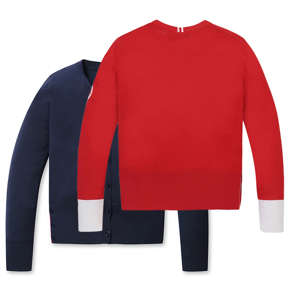 

Men's Pure Color Sweater Cardigan V-ne Golf Jaet Luxury Sport Top Versatile Korean Sle Long Sve Commute Faion
