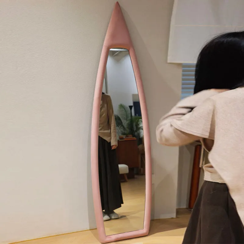European flocking full-body mirror American creative floor mirror ins style Internet celebrity full-length mirror home cloakroom
