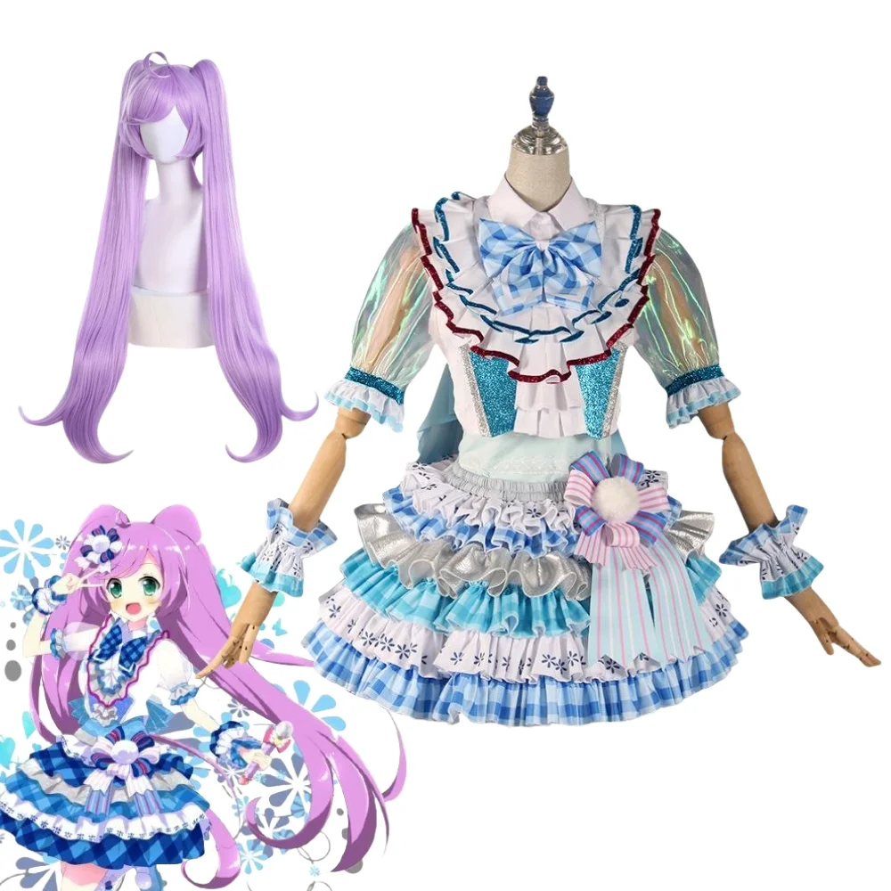 Anime Pripara Cosplay Manaka Laala Costume Sweet Lolita Short Skirt Dress Accessories Halloween Party Girl Uniform Set