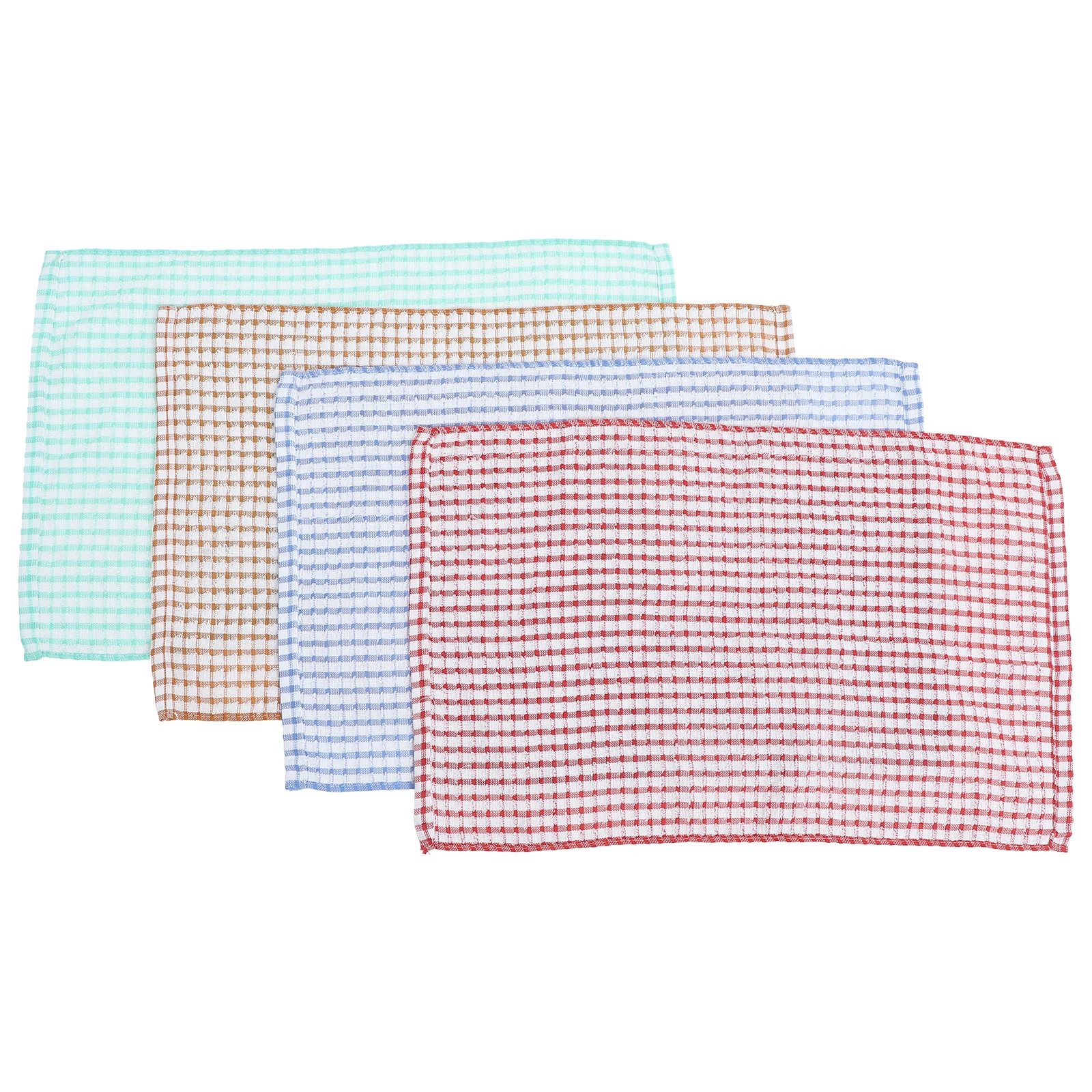 

4pcs Kitchen Cleaning Towels 64x42CM Cotton Dish Rags Red Green Blue Brown Quick Absorb Water Stains Multi function Cloth Home