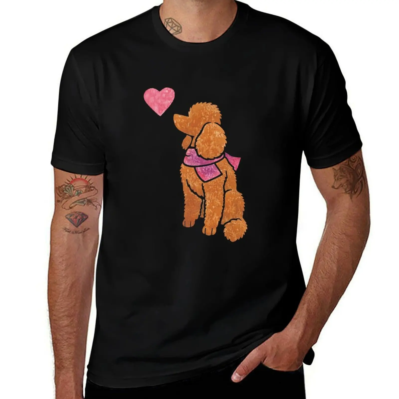 Watercolour Poodle (apricot) T-Shirt Casual Daily Outfit T-Shirt